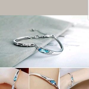 Fashion Silver Plated Crystal Chain Bracelet